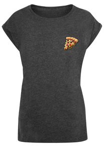 Merchcode Herren T-Shirt "Merchcode Damen Ladies Pizza Comic Extended Shoulder Tee", grau, casual, Gr. XL, bedruckt, 100% Baumwolle, Shirts