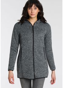 CMP Damen Strickmantel "Parka Fix Hood", grau, sportlich, Gr. 48, meliert, Strick, Obermaterial: 100% Polyester. Futter: 100% Polyester, Mäntel