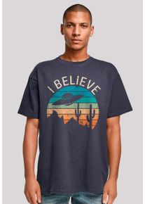 F4NT4STIC Herren T-Shirt "I Believe UFO Alien Sonnenuntergang", blau, casual, Gr. XS, Obermaterial: 100% Baumwolle, Shirts, Premium Qualität