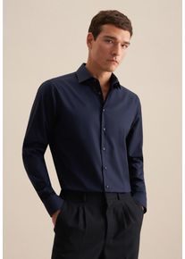 Seidensticker Herren Businesshemd "Schwarze Rose", blau, Gr. 37, unifarben, 100% Baumwolle, Hemden, Shaped Kentkragen Uni