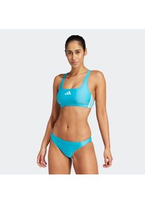 Damen Bustier-Bikini "3S BLD BIK"lucid cyan, weiß, sportlich, Gr. 34, adidas Performance, Obermaterial: 78% Polyester, 22% Elasthan, Bikini-Sets