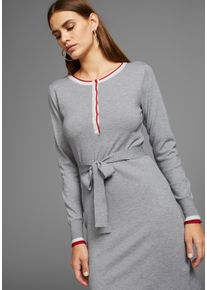 HECHTER PARIS Damen Strickkleid, grau, feminin, Gr. 34, Strick, Obermaterial: 50% Viskose, 26% Polyamid, 24% Polyester, Kleider, mit Kontrasthenley