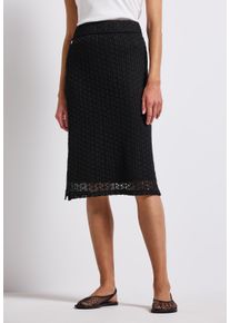 Street One Damen Maxirock, schwarz, casual, Gr. 40, unifarben, Web, Obermaterial: 73% Baumwolle, 27% Polyester; Unterrock: 95% Viskose, 5% Elasthan,