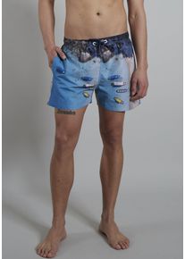 Ceceba Herren Badeshorts, blau, modisch, Gr. 10, gemustert, Popeline, Obermaterial: 100% Polyester. Innenslip: 100% Polyester, Badehosen, mit tollem