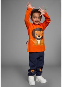 Kidsworld Jungen Shirt & Hose "2tlg. Set Langarmshirt+Hose", bunt, Basic, Gr. 92, bedruckt, Interlock, Obermaterial: 100% Baumwolle, KOB Set-Artikel,