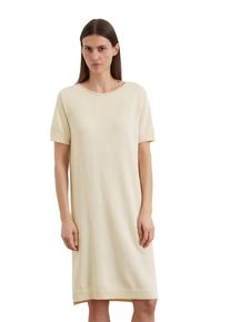 Marc O'Polo MARC O'POLO Damen Strickkleid "aus Bio-Baumwolle-Leinen-Mix", beige, casual, Gr. 40, unifarben, Obermaterial: 52% Baumwolle, 48% Leinen; Futter: 100%