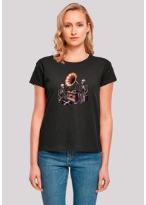 F4NT4STIC Damen T-Shirt "Gothic Skeleton Vintage Plattenspieler", schwarz, casual, Gr. S, Obermaterial: 100% Baumwolle, Shirts, Premium Qualität