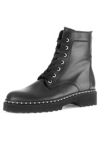 Gabor Damen Schnürboots, Gr. 39, schwarz, Kalbsleder, unifarben, modisch, Schuhe, Blockabsatz, Schnürstiefelette, Boots mit Best Fitting-Ausstattung