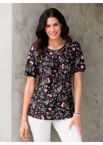 Inspirationen Damen Print-Shirt "Tunikashirt", bunt, Gr. 40, geblümt, gemustert, mehrfarbig, bedruckt, 95% Polyester, 5% Elasthan, Shirts