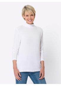 Classic Basics Damen Stehkragenshirt "Stehkragen-Shirt", beige, Gr. 54, unifarben, 95% Viskose, 5% Elasthan, Shirts
