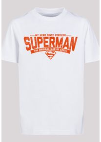 F4NT4STIC Jungen Kurzarmshirt "F4NT4STIC Kinder Superman My Hero -BLK with Kids Basic Tee", weiß, casual, Gr. 134, unifarben, 100% Baumwolle, Shirts