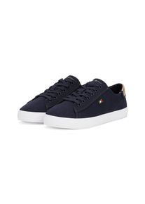 Tommy Hilfiger Damen Plateausneaker "VULC CANVAS LACE UP SNEAKER", Gr. 36, blau, Baumwolle, sportlich, Schuhe, Freizeitschuh, Halbschuh, Schnürschuh,