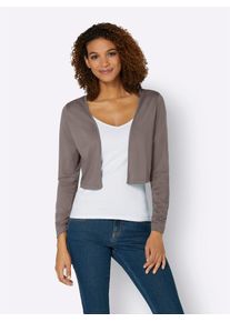 Casual Looks Damen Shirtjacke "Shirtbolero", grau, Gr. 38, unifarben, 50% Baumwolle, 50% Modal, Shirts