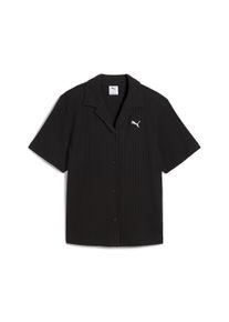 Puma Damen T-Shirt "WARDROBE ESS Pointelle-Shirt Damen", schwarz, Gr. S, clean, Obermaterial: 38% Polyester, 58% Baumwolle, 4% Elasthan, Shirts
