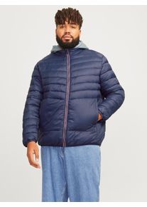 Jack & Jones PlusSize Herren Steppjacke "JJESPRINT PUFFER COLLAR NOOS PLS", blau, Basic, Gr. XXXL, JACK & JONES PLUSSIZE, glänzend, Web, Obermaterial: 100% Nylon, Jacken
