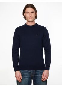 Tommy Hilfiger Herren Rundhalspullover "PIMA ORG CTN CASHMERE CREW NECK", blau, casual, Gr. XXL, Obermaterial: 92% Baumwolle, 8% Kaschmir, Pullover