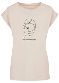 Merchcode Herren T-Shirt "Merchcode Damen Ladies WD - Woman Figure Extended Shoulder Tee", beige, casual, Gr. XS, bedruckt, 100% Baumwolle, Shirts