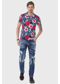 Cipo & Baxx CIPO & BAXX Herren 5-Pocket-Jeans "Hose", blau, casual, Gr. 40, unifarben, 99% Baumwolle;1% Elasthan, Jeans, mit modischen Applikationen