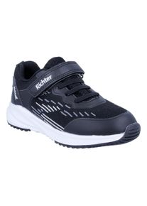 Richter Kinder Sneaker "Buddy WMS: Weit", Gr. 30, schwarz, Textil, Lederimitat, kontrastfarbene Details, sportlich, Schuhe, Trainingsschuh mit