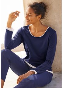 Heine Damen Langarmshirt "T-Shirt", blau, Gr. 38, unifarben, 95% Viskose, 5% Elasthan, Shirts