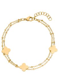 Jobo Damen Armband "Blume", Edelstahl, gold, Edelstahl, Armbänder, aus Edelstahl goldfarben 21 cm