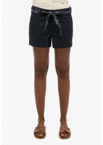 Superdry Damen Chinoshorts "CLASSIC CHINO SHORT", blau, casual, Gr. XS, unifarben, Web, Obermaterial: 97% Baumwolle, 3% Elasthan, Hosen