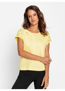 Inspirationen Damen Rundhalsshirt "Shirt", gelb, Gr. 36, unifarben, 100% Baumwolle, Shirts