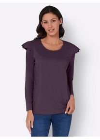 Classic Basics Damen Langarmshirt "Langarm-Shirt", lila, Gr. 44, unifarben, 100% Baumwolle, Shirts