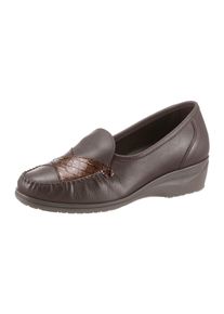 CLASSIC Damen Mokassin, Gr. 41, braun, Glattleder, Basic, Schuhe