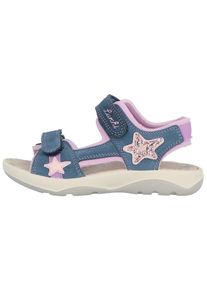 Lurchi Kinder Sandale "Filia", Gr. 28, blau, Veloursleder, Leder, Textil, modisch, Schuhe, Klettschuh mit Sternen, Größenschablone zum Download