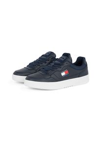 Tommy Jeans Herren Sneaker "(NEW) TJM CUPSOLE LEATHER ESS", Gr. 40, blau, Leder, Lederimitat, Textil, sportlich, Schuhe, Freizeitschuh, Halbschuh,