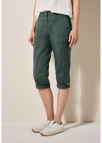 Cecil Damen 3/4-Hosebalmy khaki, casual, Gr. 34, unifarben, Web, 98% Baumwolle, 2% Elasthan, Hosen, aus Baumwolle mit Stretchanteil