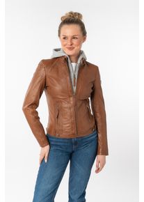 Mauritius Damen Lederjacke "Junja", braun, sportlich, Gr. S, Obermaterial: 100% Schafsleder. Futter: 100% Baumwolle. Ärmelfutter: 100% Polyester.