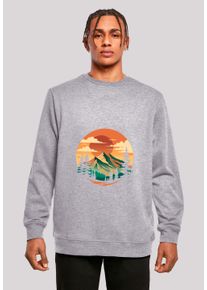 F4NT4STIC Herren Sweatshirt "Sonnenuntergang Berglandschaft", grau, casual, Gr. XS, Obermaterial: 50% Baumwolle, 50% Polyester, Sweatshirts, Premium