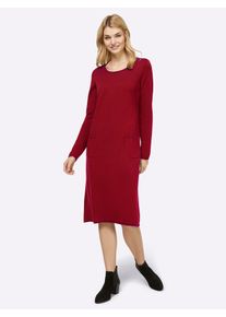 Heine Damen Strickkleid "Strickkleid", rot, Gr. 36, unifarben, Jersey, Single Jersey, 60% Viskose, 40% Baumwolle, Kleider