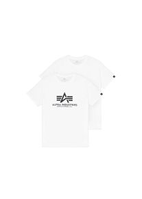 Herren T-Shirt "Alpha Industries Men - T-Shirts Basic T-Shirt BL 2 Pack", weiß, Gr. M, Alpha Industries, Obermaterial: 100% Baumwolle, Shirts