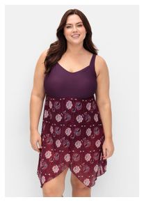 Damen Badekleid "Große Größen", lila, Gr. 52, sheego by Joe Browns, Nylon, Xtra Life LYCRA, Badeanzüge, mit Mesh-Rock und Shaping-Effekt