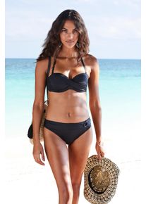 s.Oliver Damen Bügel-Bandeau-Bikini-Top "Rome", schwarz, Gr. 34, unifarben, Polyamid, Bikini-Oberteile, in Wickeloptik