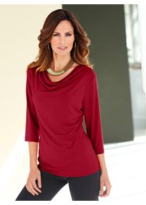 Inspirationen Damen Wasserfallshirt "Shirt", rot, Gr. 36, unifarben, 95% Viskose, 5% Elasthan, Shirts