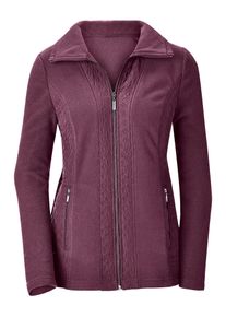 Casual Looks Damen Fleecejacke, rot, Gr. 50, unifarben, 100% Polyester, Jacken