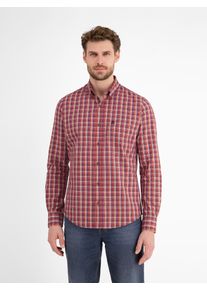 Lerros Herren Karohemd "Lerros Kariertes Herrenhemd mit Button-down-Kragen", rot, Gr. S, 100% Baumwolle, Hemden