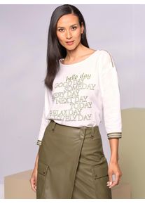 Heine Damen Rundhalsshirt "T-Shirt", beige, Gr. 48, bedruckt, gemustert, unifarben, 100% Baumwolle, Shirts