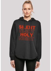 F4NT4STIC Damen Kapuzenpullover "Silent Night Holy Night Weihnachten", schwarz, casual, Gr. XS, Obermaterial: 100% Baumwolle, Pullover, Print