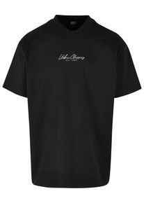 Urban Classics Herren T-Shirt "Urban Classics Herren Oversized Mid Embroidery Tee", schwarz, casual, Gr. XL, unifarben, 100% Baumwolle, Shirts