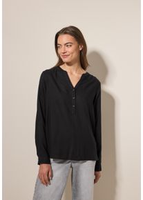 Cecil Damen Langarmbluse, schwarz, casual, Gr. XXL, unifarben, Stoff, 100% Viskose, Blusen, aus softer Viskose