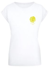 Merchcode Herren T-Shirt "Merchcode Damen Ladies Its Tennis Time Extended Shoulder Tee", weiß, casual, Gr. 5XL, bedruckt, 100% Baumwolle, Shirts