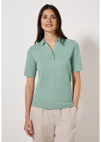 Cecil Damen Poloshirtmatcha grün, casual, Gr. M, unifarben, Web, 100% Baumwolle, Shirts, aus reiner Baumwolle