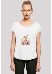 F4NT4STIC Damen T-Shirt "Osterhasen Korb Dekor", weiß, casual, Gr. L, Obermaterial: 100% Baumwolle, Shirts, Premium Qualität