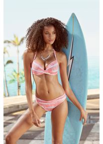 s.Oliver Damen Push-Up-Bikini-Top "Enja", rot, Gr. 36, bedruckt, Batikmuster, Microfaser, Recycling-Polyamid, Microfaser, Bikini-Oberteile, mit
