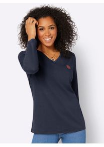 Casual Looks Damen V-Shirt "Shirt", blau, Gr. 36, unifarben, 50% Baumwolle, 50% Modal, Shirts